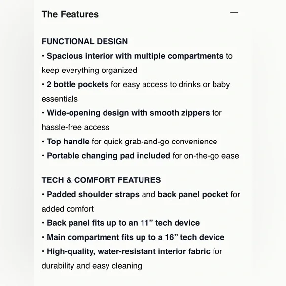 Andar Sydney Backpack/Diaper Bag - Picture 9 of 10